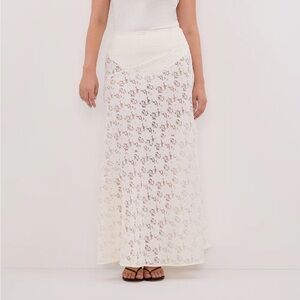 Loula White Lace Maxi Skir